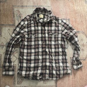Sonoma Men's Brown Plaid Shirt (size Large)